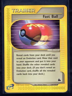 Pokemon Skyridge #124 Fast Ball Trainer NM- WOTC Vintage e-Reader Series - Image 1