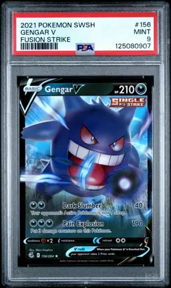 2021 POKEMON SWORD & SHIELD FUSION STRIKE #156 GENGAR V PSA 9 - Image 1