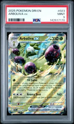 2025 POKEMON DRI EN-DESTINED RIVALS #023 ARBOLIVA EX PSA 9 - Image 1