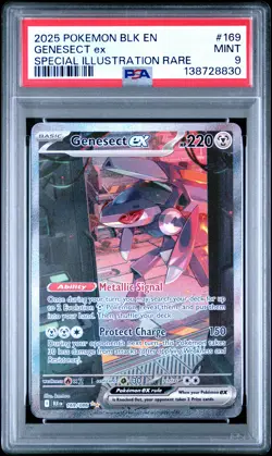 2025 POKEMON BLK EN-BLACK BOLT SPECIAL ILLUSTRATION RARE #169 GENESECT EX PSA 9 - Image 1