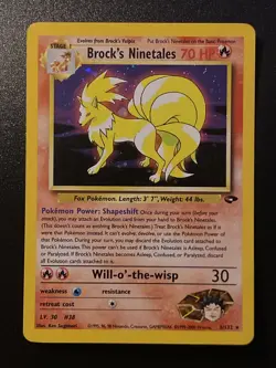Brock's Ninetales Gym Challenge 3/132 Unlimited Holo Rare Pokemon LP - Image 2