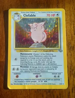 Clefable Holo Rare 1/64 Heavy Play Pokemon 1999 Jungle Set - Image 2