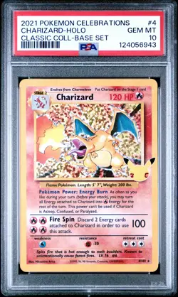 2021 POKEMON CELEBRATIONS CLASSIC COLLECTION #4 CHARIZARD-HOLO PSA 10 - Image 1