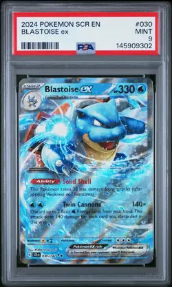 2024 POKEMON SCR EN-STELLAR CROWN #030 BLASTOISE EX PSA 9 - Image 1