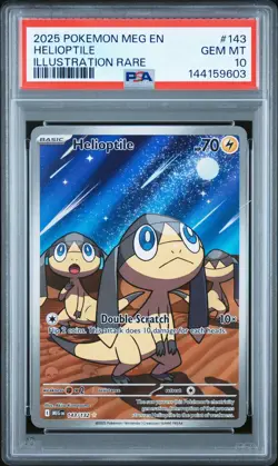 2025 POKEMON MEG EN-MEGA EVOLUTION ILLUSTRATION RARE #143 HELIOPTILE PSA 10 - Image 1