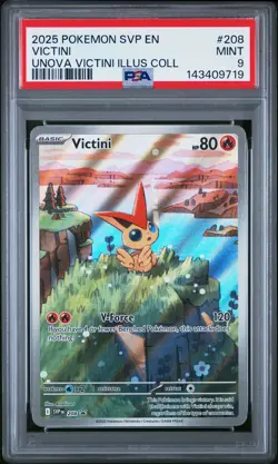 2025 POKEMON SVP PROMO UNOVA VICTINI ILLUSTRATION COLLECTION #208 VICTINI PSA 9 - Image 1