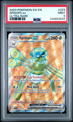 2023 POKEMON SVI EN-SCARLET & VIOLET ULTRA RARE #223 SPIDOPS EX PSA 9 - Image 1