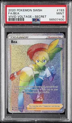 2020 POKEMON SWORD & SHIELD VIVID VOLTAGE SECRET #193 FULL ART/BEA PSA 9 - Image 1
