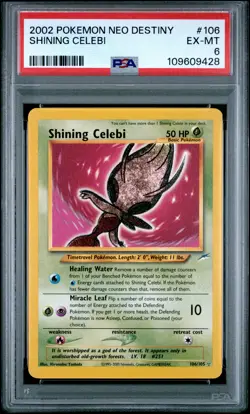 2002 POKEMON NEO DESTINY #106 SHINING CELEBI PSA 6 - Image 1