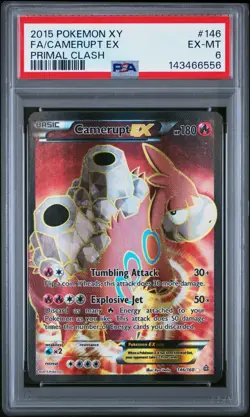 PSA 6 EX-MT 2015 POKEMON XY PRIMAL CLASH #146 FULL ART CAMERUPT EX - Image 1