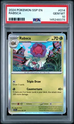 2024 POKEMON SSP EN-SURGING SPARKS #014 RABSCA PSA 10 - Image 1