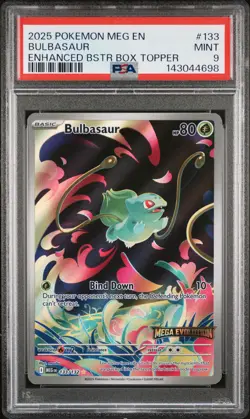 2025 POKEMON MEG EN-MEGA EVOLUTION ENHANCED BOOSTER BOX TOPPER BULBASAUR PSA 9 - Image 1