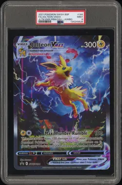 2021 POKEMON SWSH BLACK STAR JUMBO PROMO #184 FULL ART/JOLTEON VMAX PSA 9 - Image 1