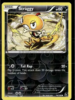 Pokemon Scraggy 58/106 Flashfire Reverse Holo Common - Image 1