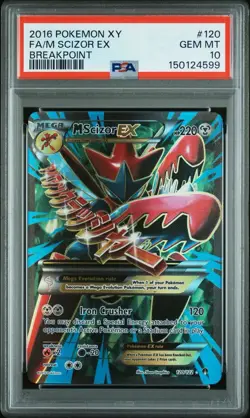 Pokemon TCG M Scizor EX Full Art 120/122 2016 XY Breakpoint PSA 10 GEM MT - Image 1