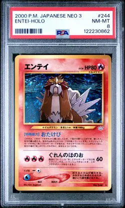 2000 POKEMON JPN NEO 3 #244 ENTEI-HOLO PSA 8 - Image 1