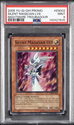 2005 YU-GI-OH! PROMO NIGHTMARE TROUBADOUR GAME #EN002 SILENT MAGICIAN LV8 PSA 9 - Image 1