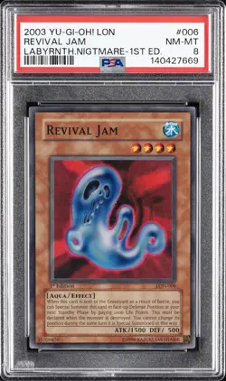 2003 YU-GI-OH! LON-LABYRINTH OF NIGHTMARE 1ST EDITION #006 REVIVAL JAM PSA 8 - Image 1