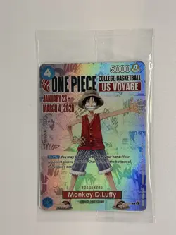One Piece Promotion Card - Monkey.D.Luffy (055) SEALED College Basketball US NEW - Image 1
