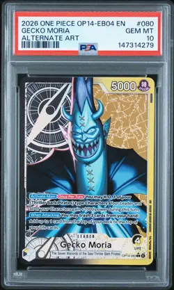 2026 ONE PIECE OP14-EB04-THE AZURE SEA'S SEVEN ALTERNATE ART GECKO MORIA PSA 10 - Image 1