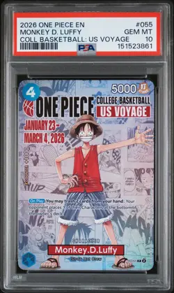 2026 ONE PIECE PROMOS COLLEGE BASKETBALL: US VOYAGE MONKEY D. LUFFY PSA 10 - Image 1