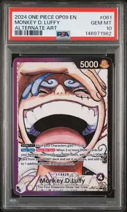 2024 ONE PIECE EMPERORS IN THE NEW WORLD ALT ART #061 MONKEY D. LUFFY PSA 10 - Image 1