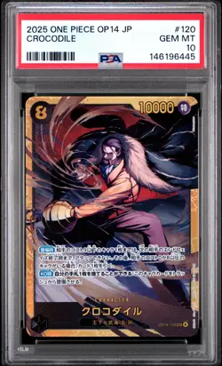 2025 ONE PIECE JAPANESE OP14-THE AZURE SEA'S SEVEN #120 CROCODILE PSA 10 - Image 1