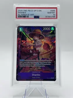 PSA 10 2025 ONE PIECE SHANKS OP13-CARRYING ON HIS WILL ALTERNATE ART #065 - Image 1
