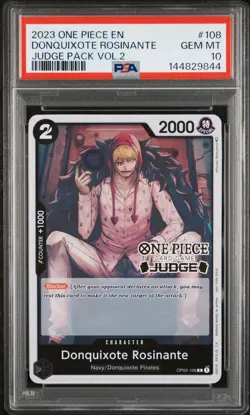 2023 ONE PIECE JUDGE PACK VOLUME 2 #108 DONQUIXOTE ROSINANTE PSA 10 - Image 1