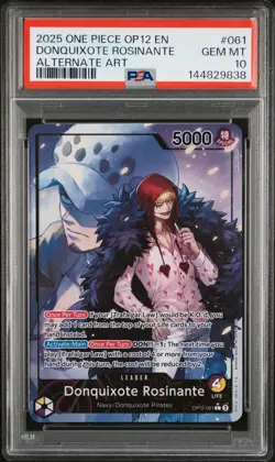 2025 ONE PIECE LEGACY OF THE MASTER ALT ART #061 DONQUIXOTE ROSINANTE PSA 10 - Image 1