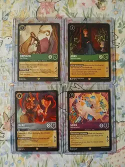Disney Lorcana TCG Legendary Card Lot ×4 Anna, Rapunzel, Jafar, Genie - Image 1
