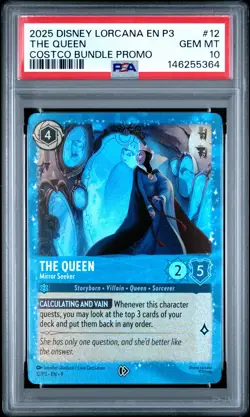 2025 DISNEY LORCANA EN P3-PROMO #12 THE QUEEN MIRROR SEEKER PSA 10 - Image 1