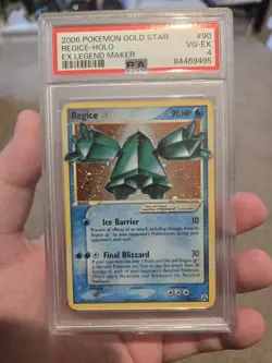 Regice Gold Star EX Legend Maker Ultra Rare Holo Card #90 PSA 4 - Image 1