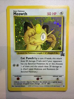 Meowth Holo Black Star Game Boy GB Stamped TCG Card #10 - Image 1