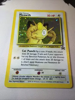 Meowth Holo Black Star Game Boy GB Stamped TCG Card #10 - Image 2