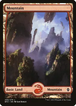 Mountain (266) Battle for Zendikar PLD Extended / Full Art CARD ABUGames - Image 1