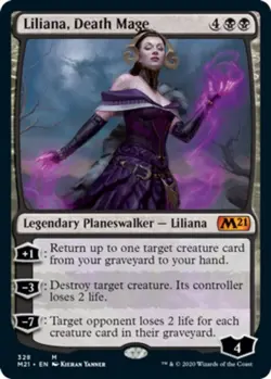 MTG Liliana, Death Mage - Foil, Core Set 2021, Lightly Played, English - Image 1