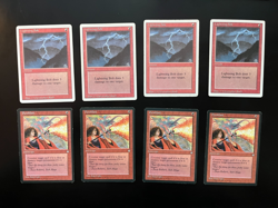 X 4 - MTG - Pyroblast - Ice Age - X 4 - Lightning Bolt - Revised - see picts - Image 1