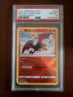 2023 Pokemon SWSH Crown Zenith Radiant Charizard #020 PSA 10 - Image 1
