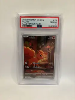Pokemon TCG Vulpix Illustration Rare Full Art 138/132 PSA Gem MT 10 - Image 1