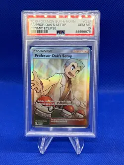 Pokemon Sun & Moon Cosmic Eclipse Professor Oak’s Setup 233/236 Full Art PSA 10 - Image 1
