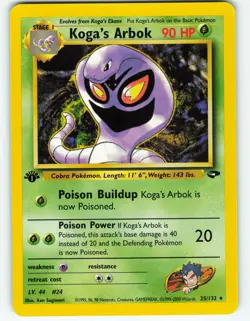 Koga's Arbok - 1st Edition - 25/132 Gym Challenge - Pokemon TCG - 2000 - Image 1