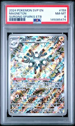 2024 POKEMON SVP EN-SV BLACK STAR PROMO #159 MAGNETON PSA 8 - Image 1