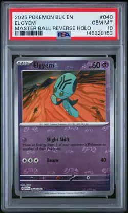2025 POKEMON BLK EN-BLACK BOLT MASTER BALL REVERSE HOLO #040 ELGYEM PSA 10 - Image 1