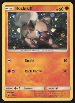 Rockruff Cosmos Holo SM06 Pokemon Sun and Moon Promo - Image 1