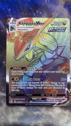 Rayquaza VMAX 217/203 Pokemon TCG Evolving Skies Rainbow Secret Rare Card NM/M - Image 1
