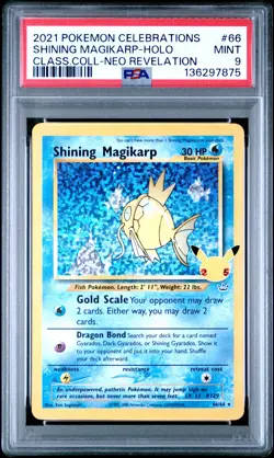 2021 POKEMON CELEBRATIONS CLASSIC COLLECTION #66 SHINING MAGIKARP-HOLO PSA 9 - Image 1