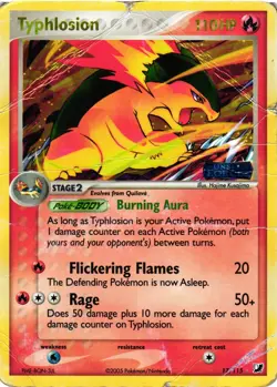 Pokemon TCG Typhlosion 17/115 Stamped [EX: Unseen Forces Reverse Holo DMG - Image 1