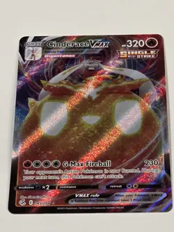 Pokemon Cinderace VMAX Fusion Strike 045/264 Ultra Rare Full Art Holo - Image 1