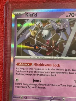Pokemon TCG Klefki Scarlet & Violet Base Set 096/198 Holo Rare Pull To Sleeve - Image 3
